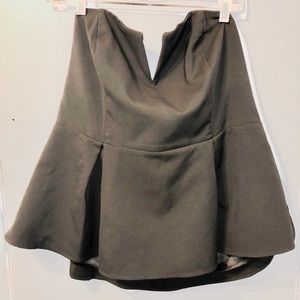 City Chic Strapless Deep V Peplum Corset Top